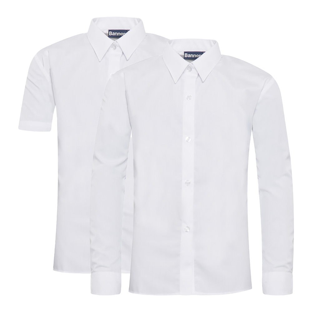 Girls White Shirts with Button Collar